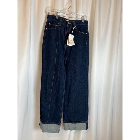 Ulla Johnson "The Genevieve" high rise, wide leg, folded cuff jean size 28 - Picture 1 of 10